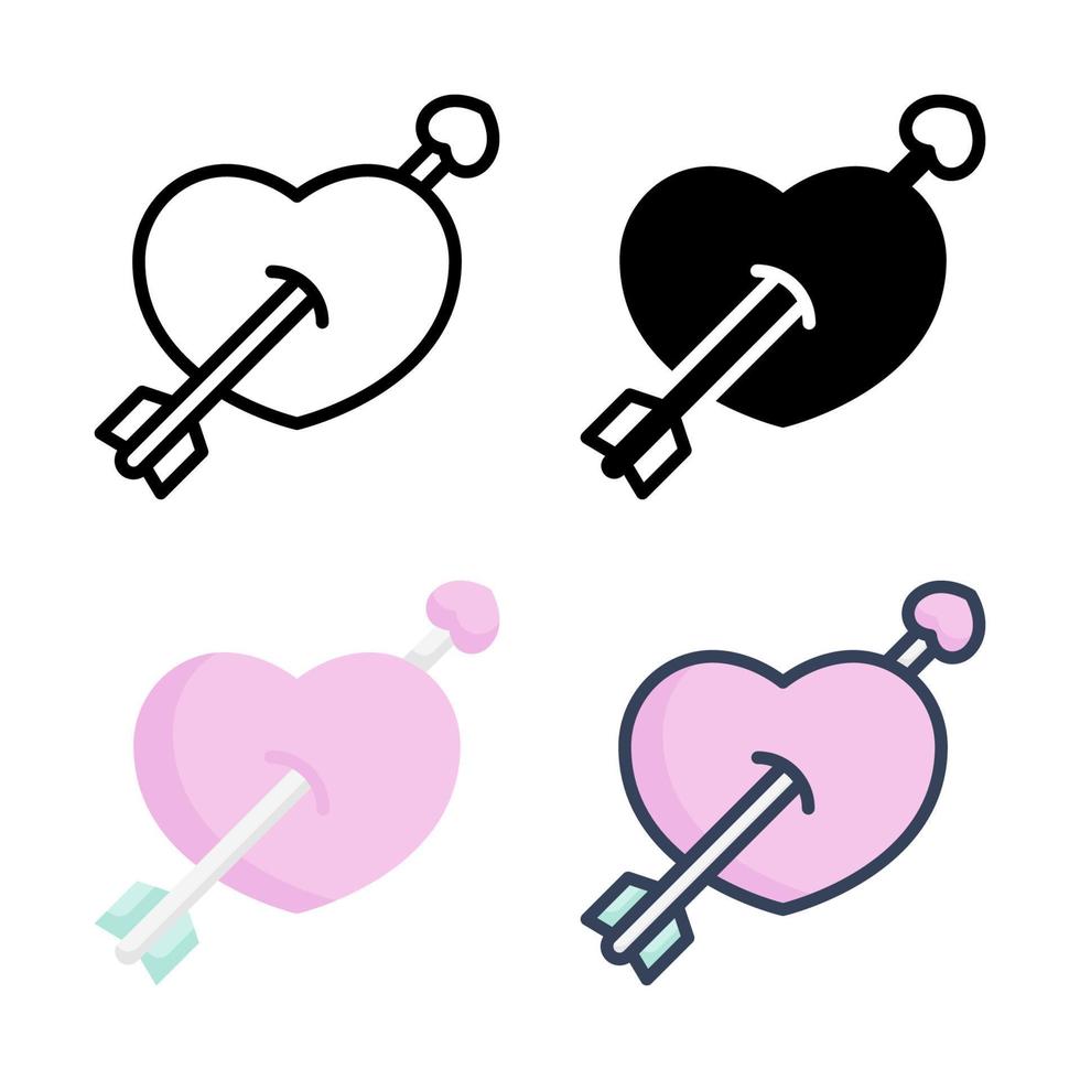 Cupid Arrow Icon Set Style Collection vector