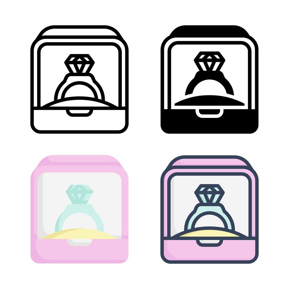 Engaged Couple Icon Set Style Collection vector