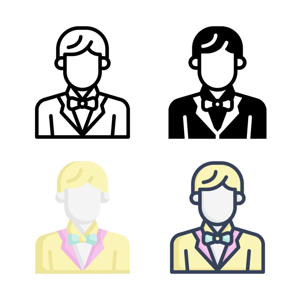 Groom Icon Set Style Collection vector