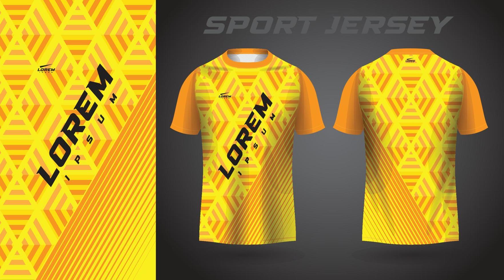 diseño de camiseta deportiva de camiseta amarilla vector