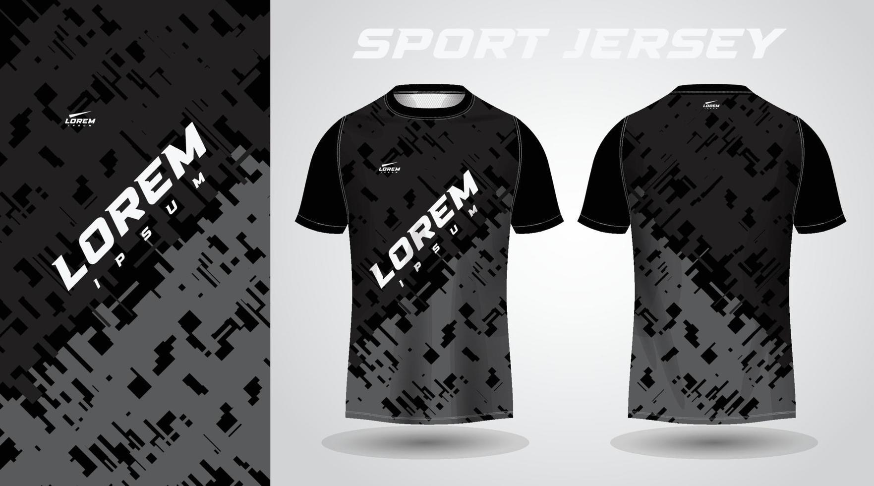 diseño de jersey deportivo de camiseta negra vector