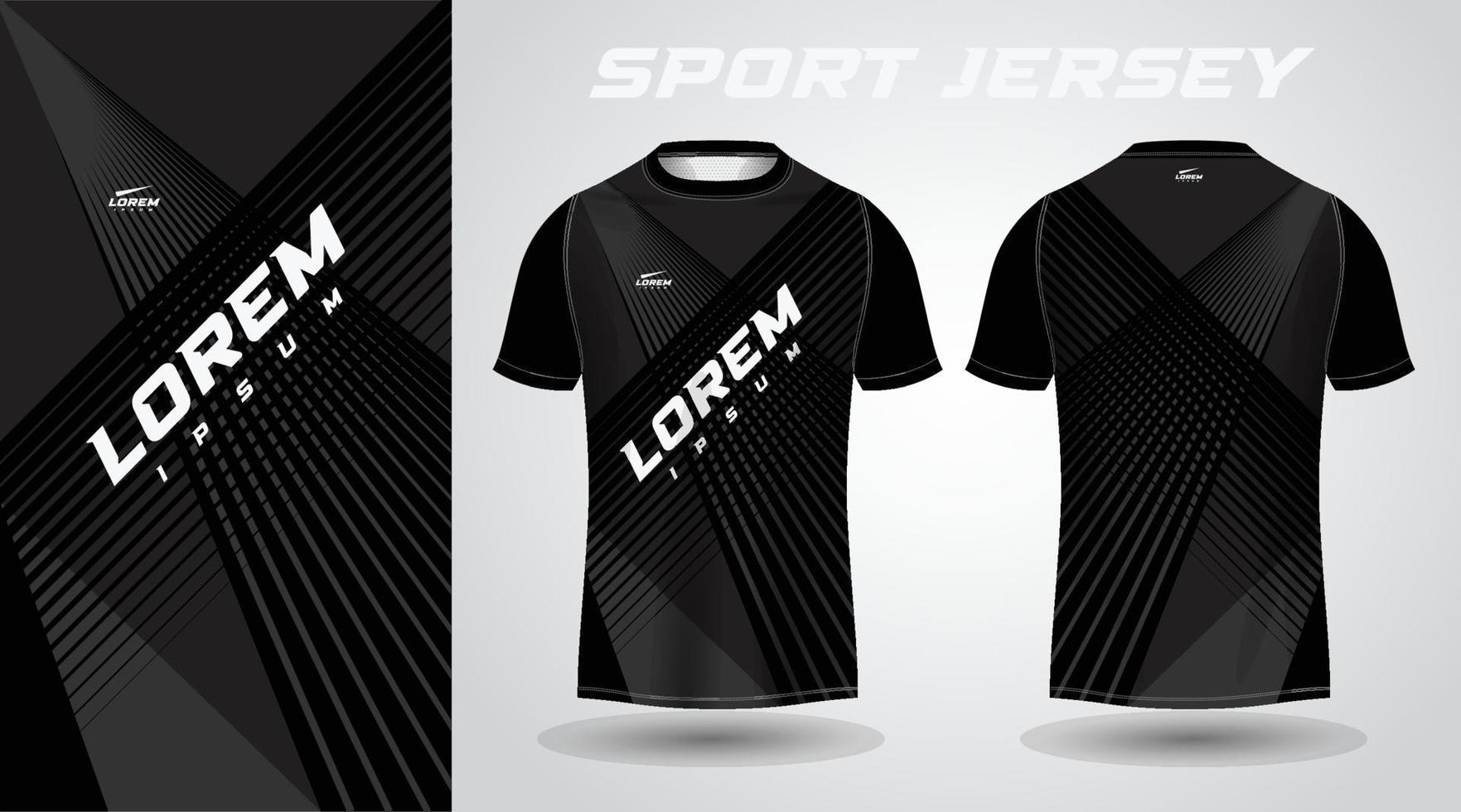 diseño de jersey deportivo de camiseta negra vector