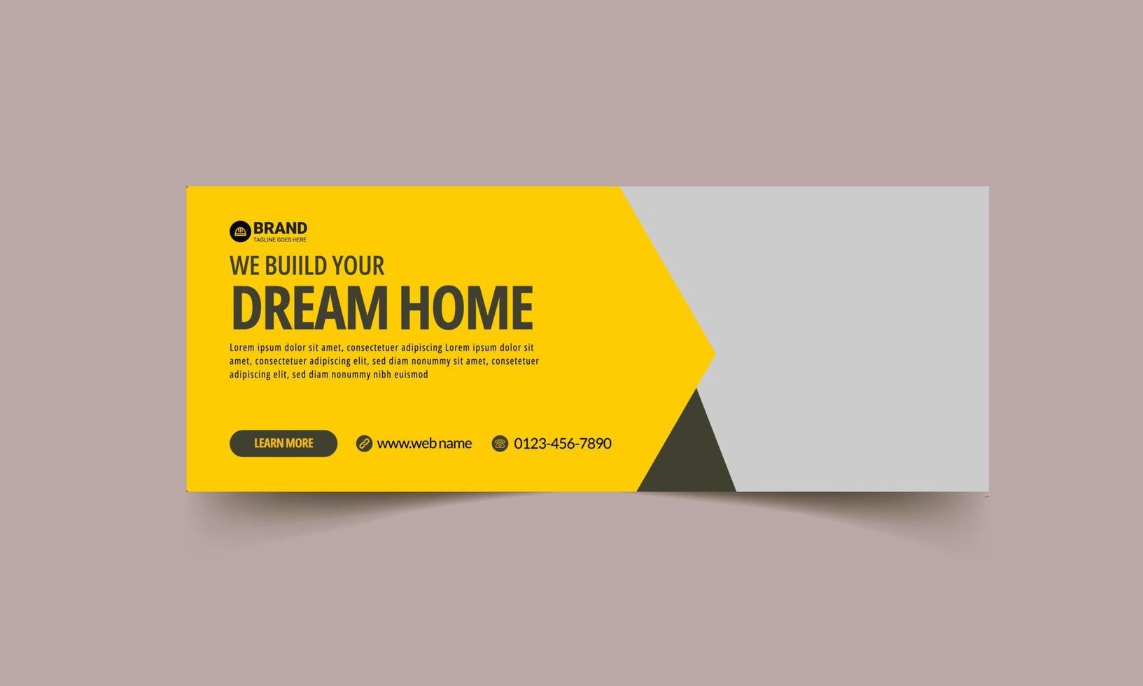 Real estate timeline cover banner template design, Set of modern abstract flat corporate real estate construction cover, banner, social media post, timeline cover, web banner, template design vector