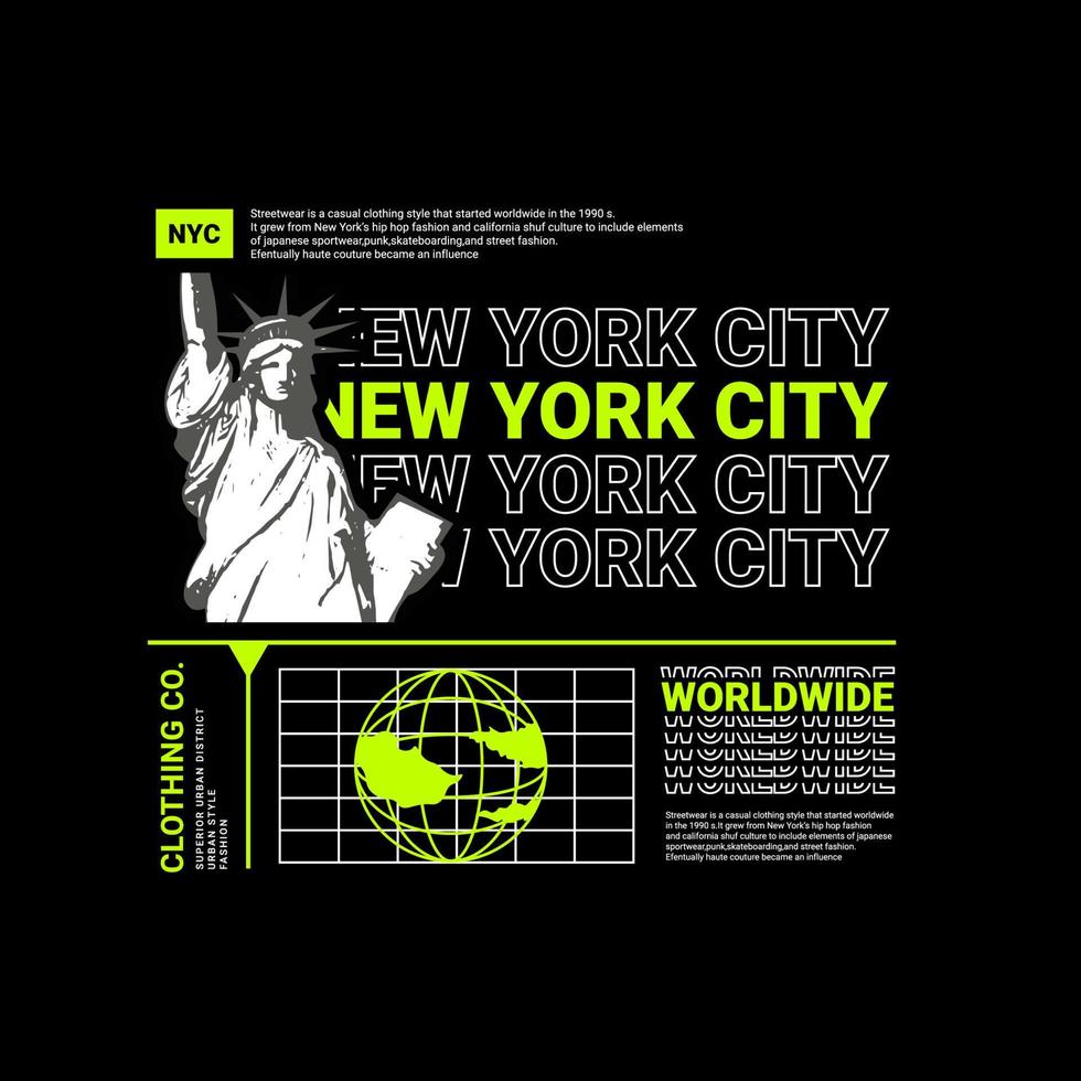 diseño de escritura de la ciudad de nueva york, adecuado para serigrafía de camisetas, ropa, chaquetas y otros vector