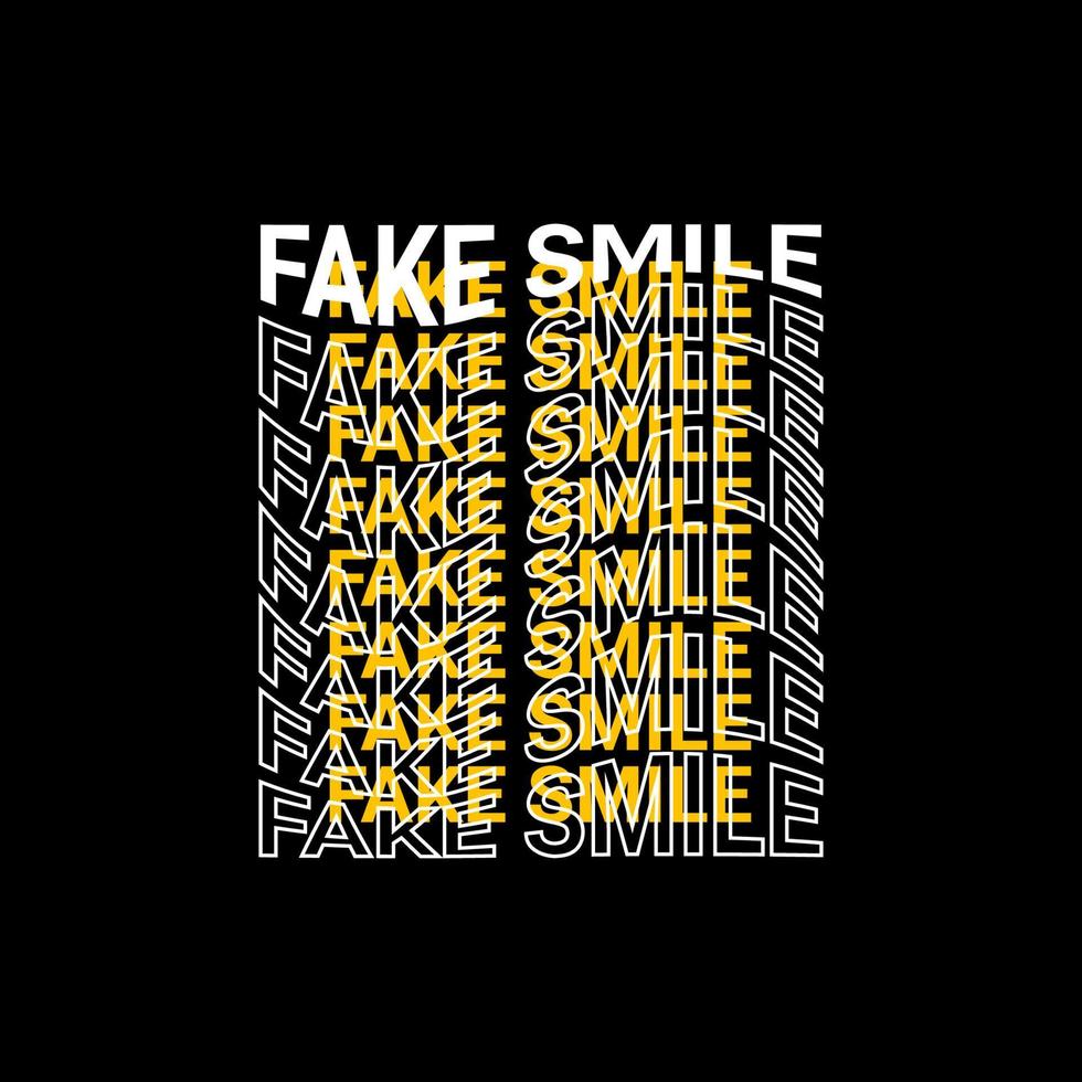 diseño de escritura de sonrisa falsa, adecuado para serigrafía de camisetas, ropa, chaquetas y otros vector