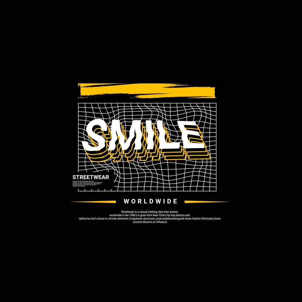 Smile writing design, suitable for screen printing t-shirts, clothes, jackets and others vector