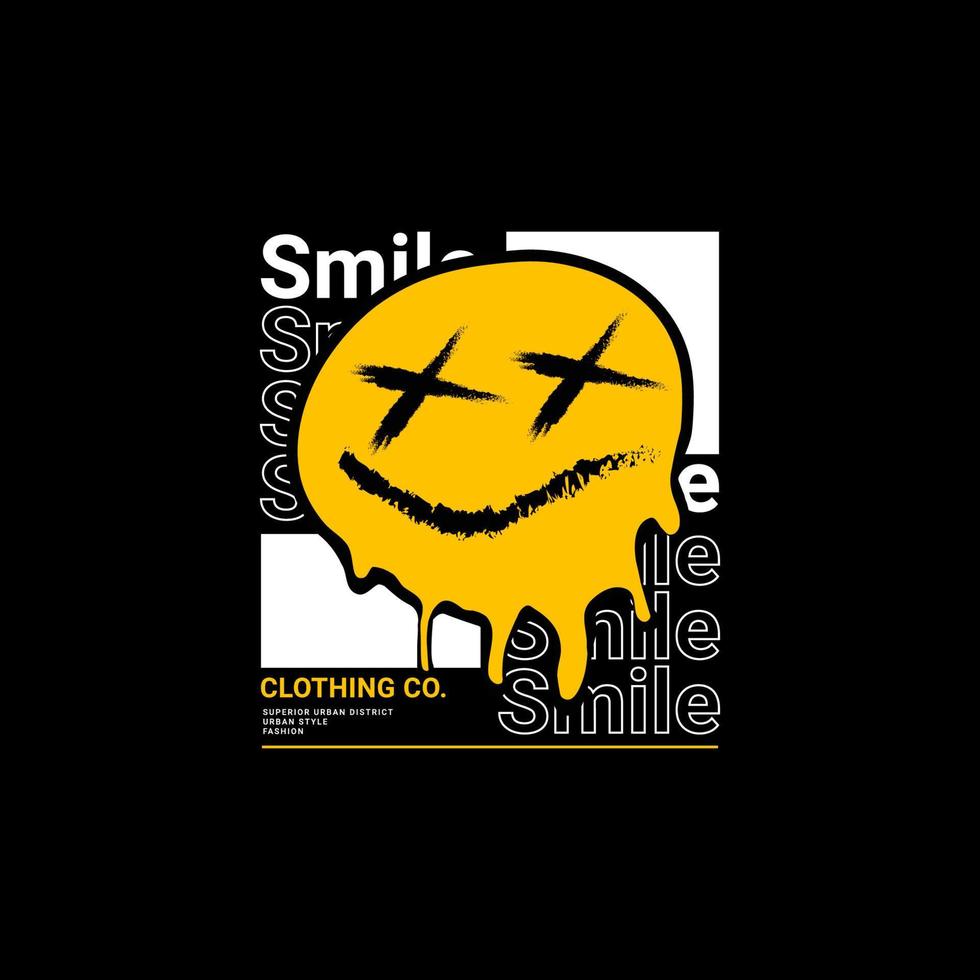 Smile writing design, suitable for screen printing t-shirts, clothes, jackets and others vector
