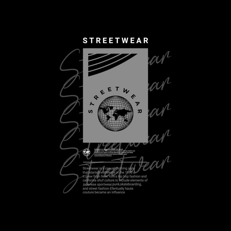 diseño de camisetas streetwear, adecuado para serigrafía, chaquetas y otros vector