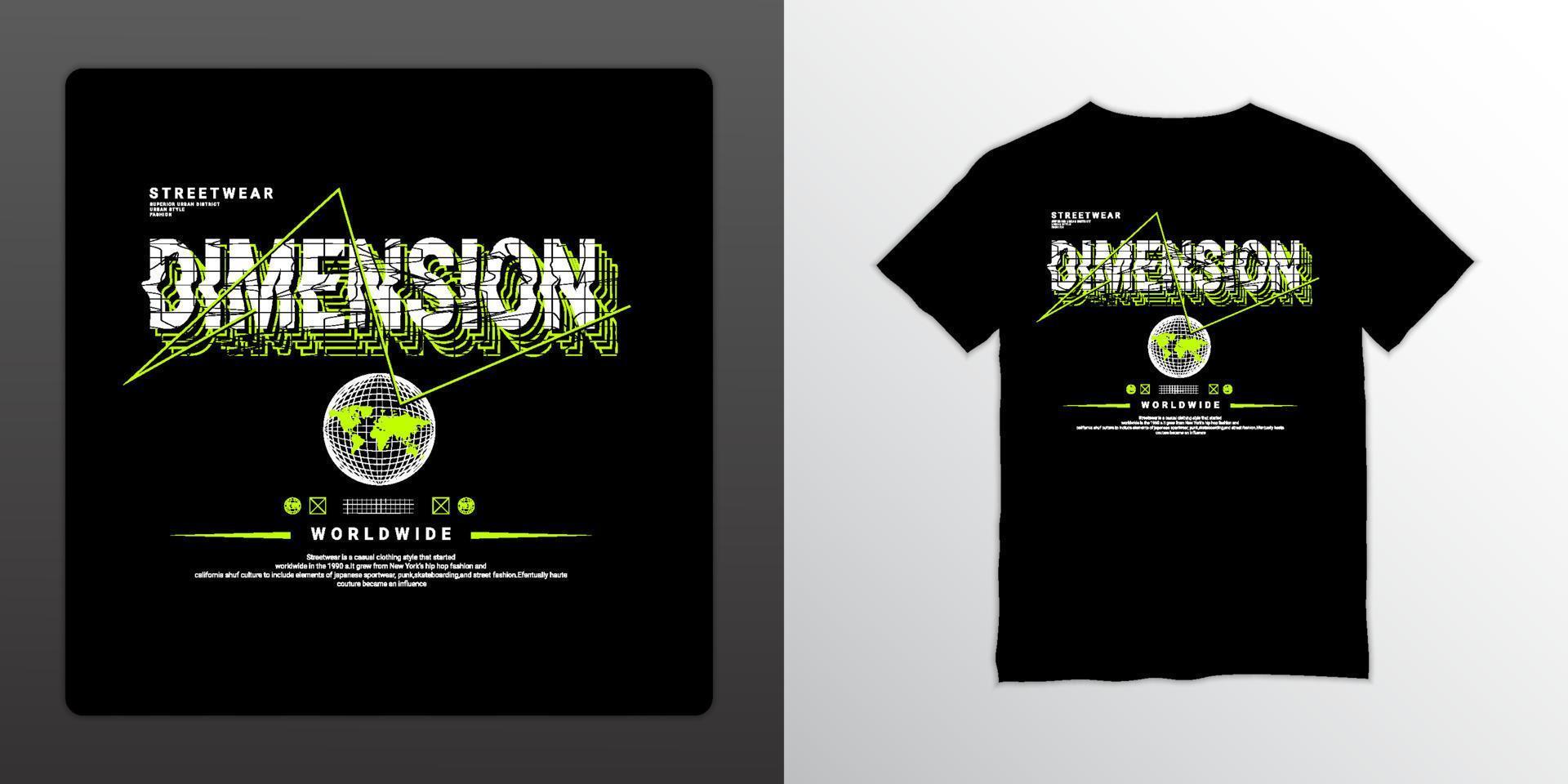 Dimension writing design, suitable for screen printing t-shirts, clothes, jackets and others vector