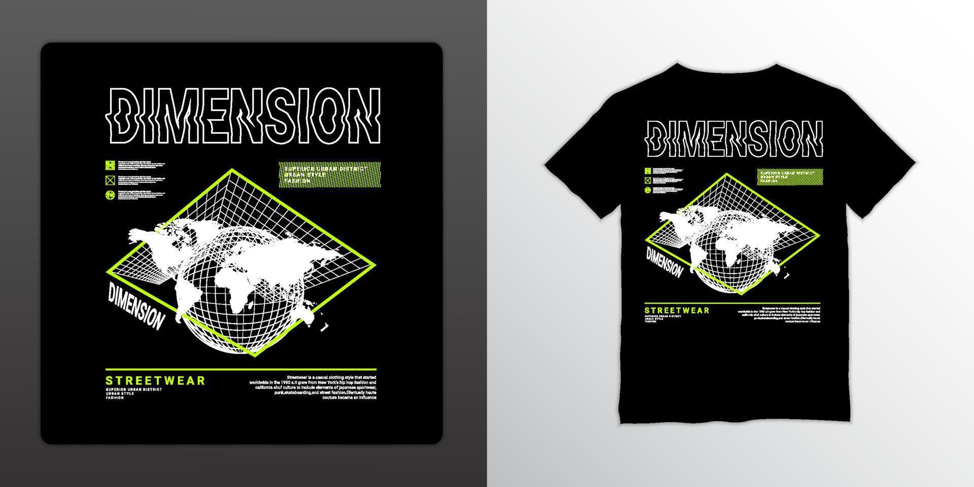 Dimension writing design, suitable for screen printing t-shirts, clothes, jackets and others vector