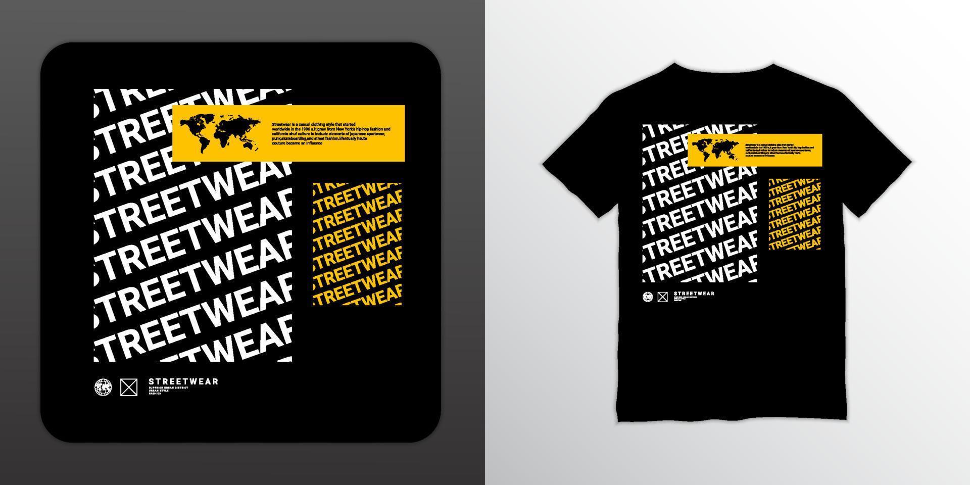 Streetwear t-shirt design, suitable for screen printing, jackets and others vector