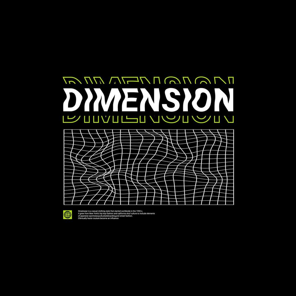 Dimension writing design, suitable for screen printing t-shirts, clothes, jackets and others vector