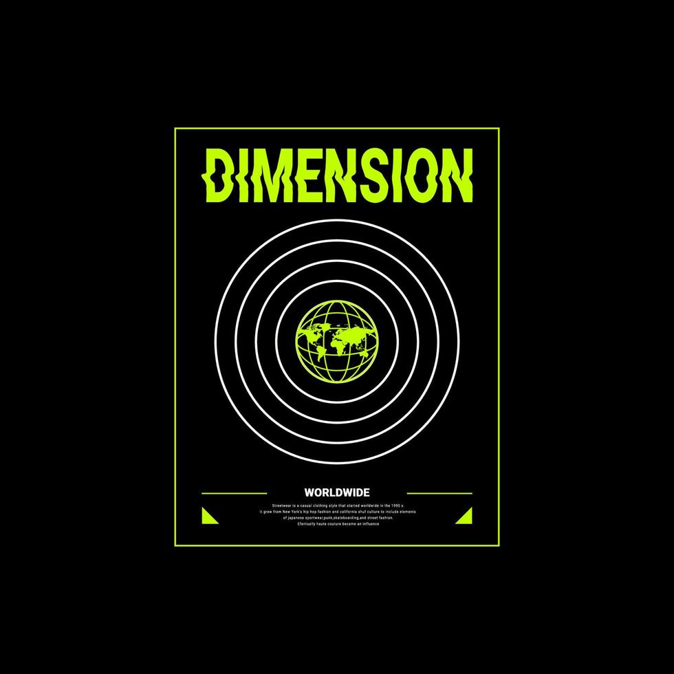 Dimension writing design, suitable for screen printing t-shirts, clothes, jackets and others vector