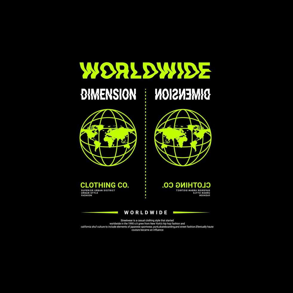 Worldwide writing design, suitable for screen printing t-shirts, clothes, jackets and others vector