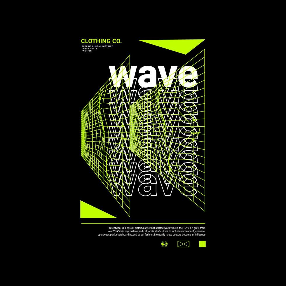 Wave writing design, suitable for screen printing t-shirts, clothes, jackets and others vector
