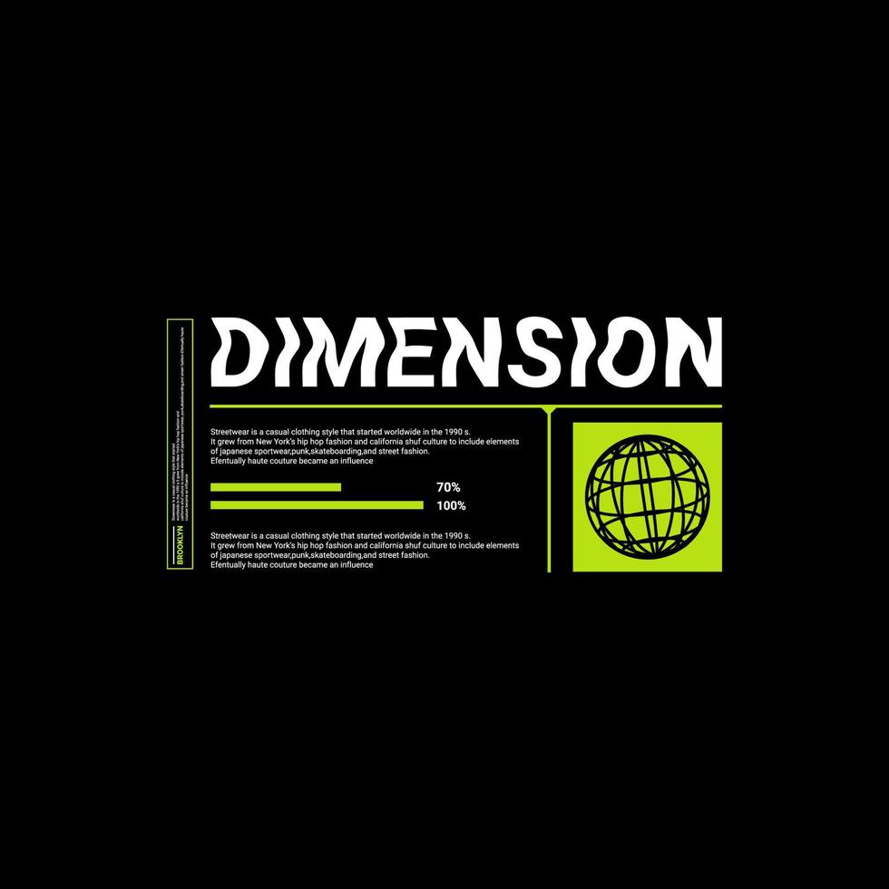 Dimension writing design, suitable for screen printing t-shirts, clothes, jackets and others vector