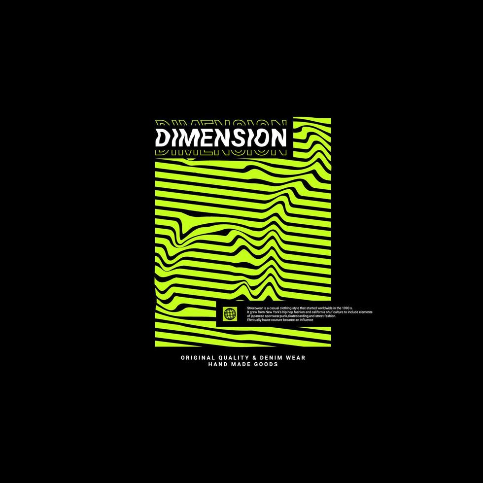 Dimension writing design, suitable for screen printing t-shirts, clothes, jackets and others vector