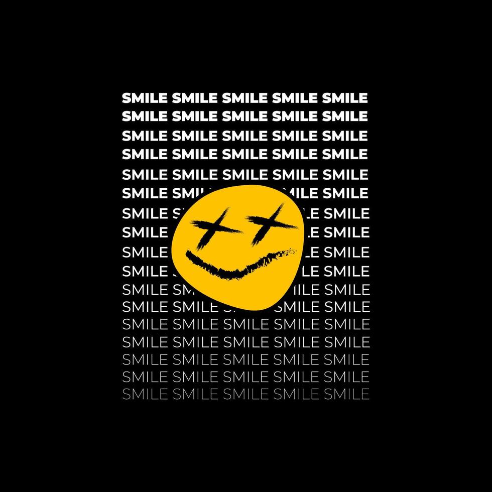 Smile writing design, suitable for screen printing t-shirts, clothes, jackets and others vector