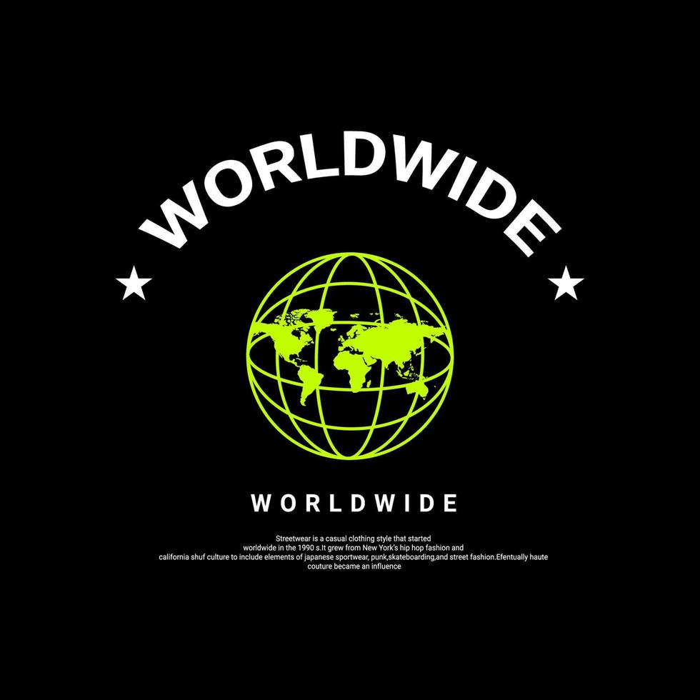 Worldwide writing design, suitable for screen printing t-shirts, clothes, jackets and others vector