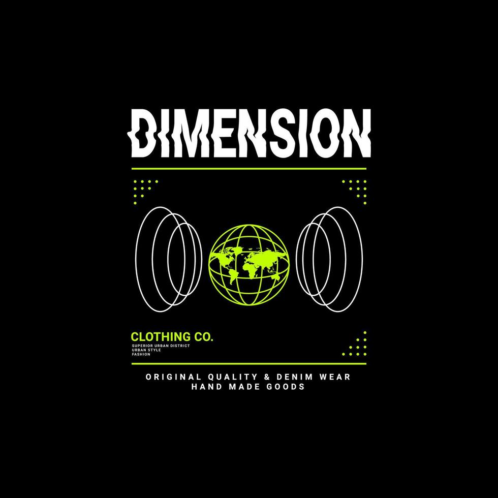 Dimension writing design, suitable for screen printing t-shirts, clothes, jackets and others vector