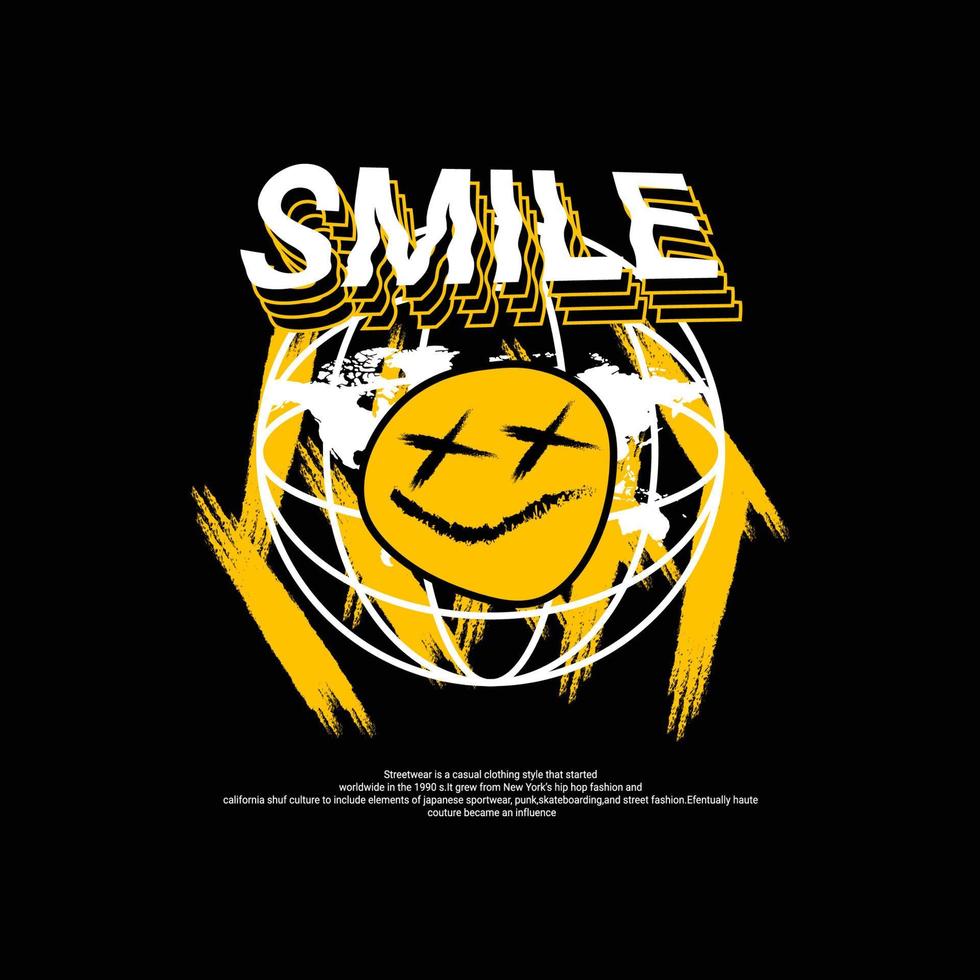 Smile writing design, suitable for screen printing t-shirts, clothes, jackets and others vector