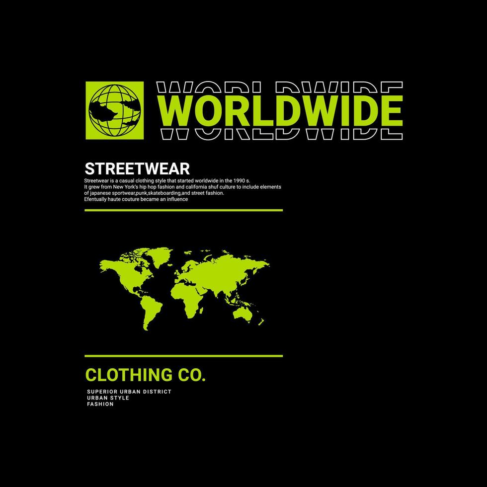 Worldwide writing design, suitable for screen printing t-shirts, clothes, jackets and others vector