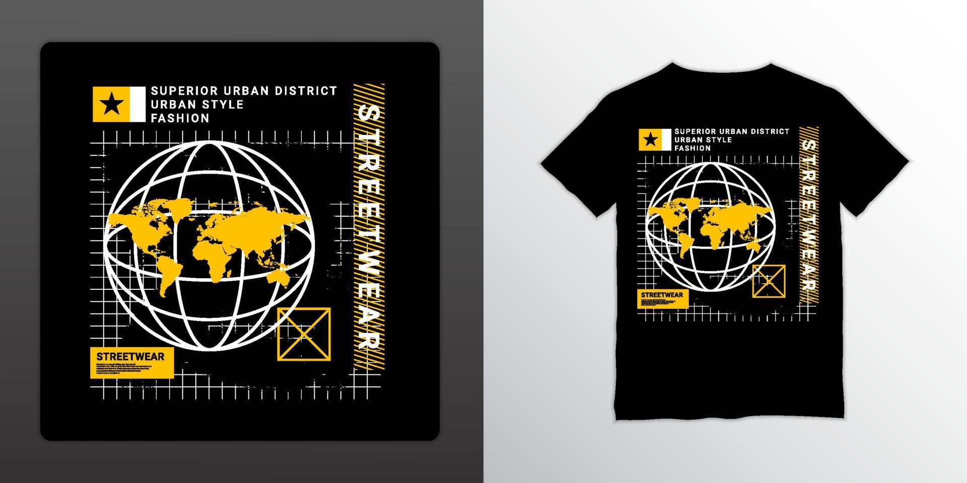 Streetwear t-shirt design, suitable for screen printing, jackets and others vector