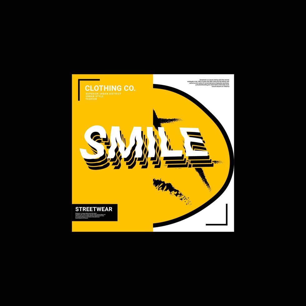 Smile writing design, suitable for screen printing t-shirts, clothes, jackets and others vector