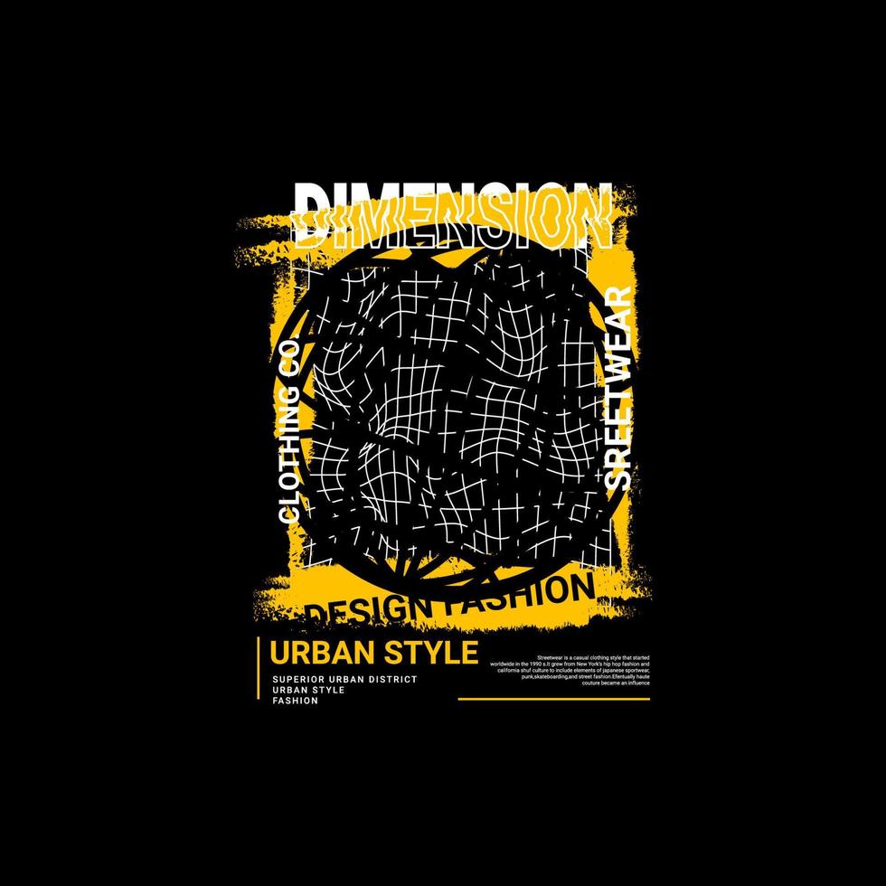 Dimension writing design, suitable for screen printing t-shirts, clothes, jackets and others vector