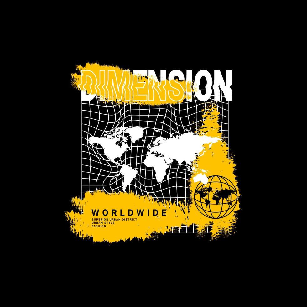 Dimension writing design, suitable for screen printing t-shirts, clothes, jackets and others vector