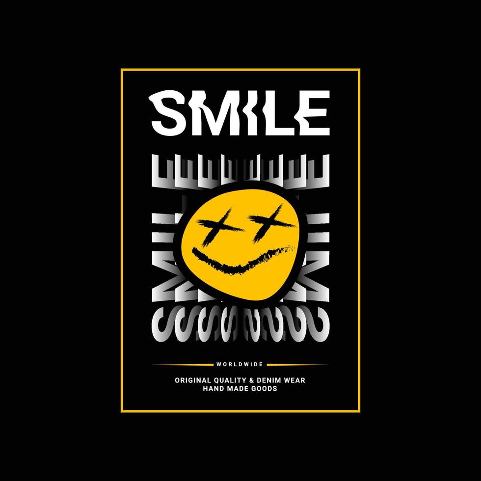 Smile writing design, suitable for screen printing t-shirts, clothes, jackets and others vector
