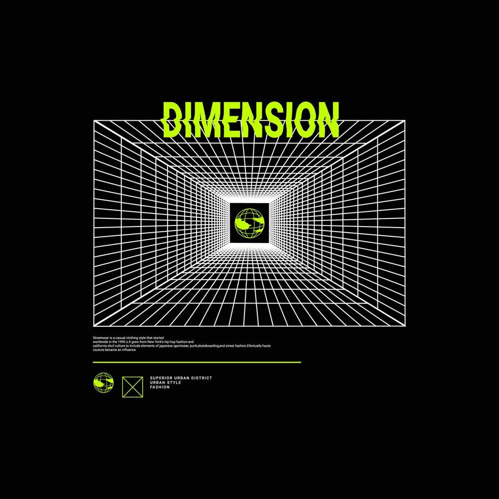 Dimension writing design, suitable for screen printing t-shirts, clothes, jackets and others vector
