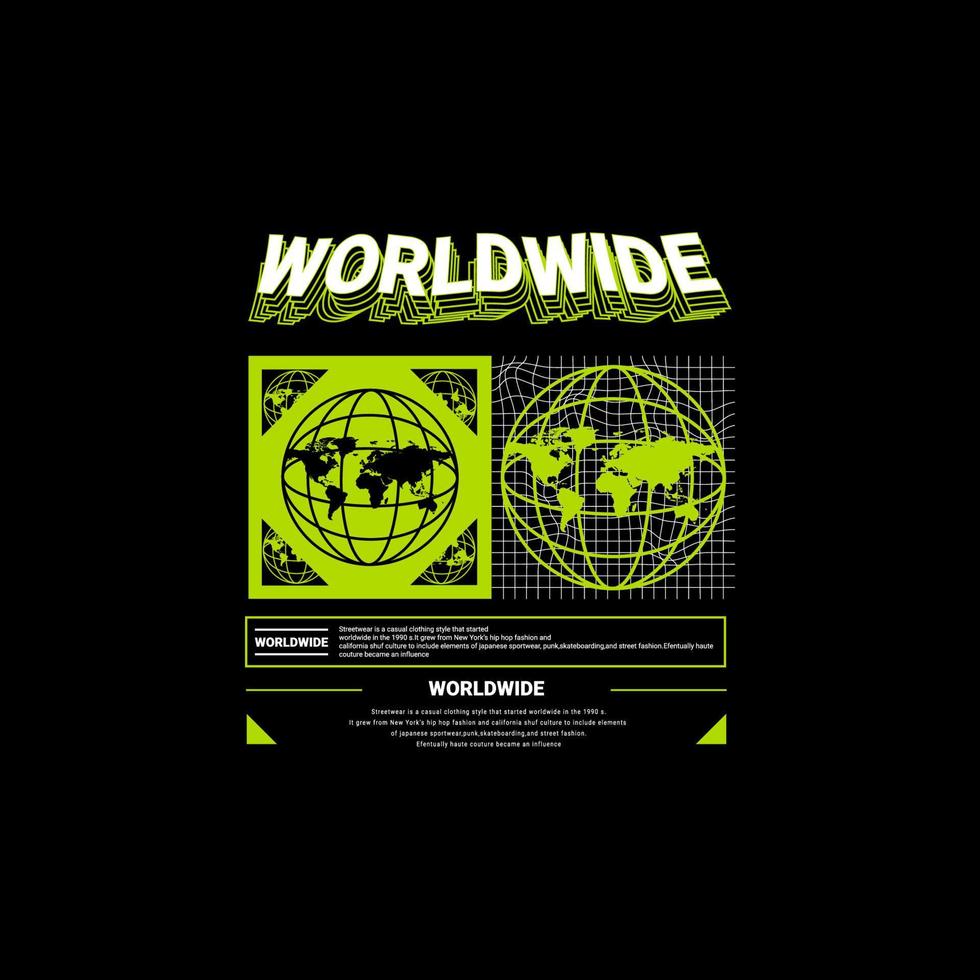 Worldwide writing design, suitable for screen printing t-shirts, clothes, jackets and others vector