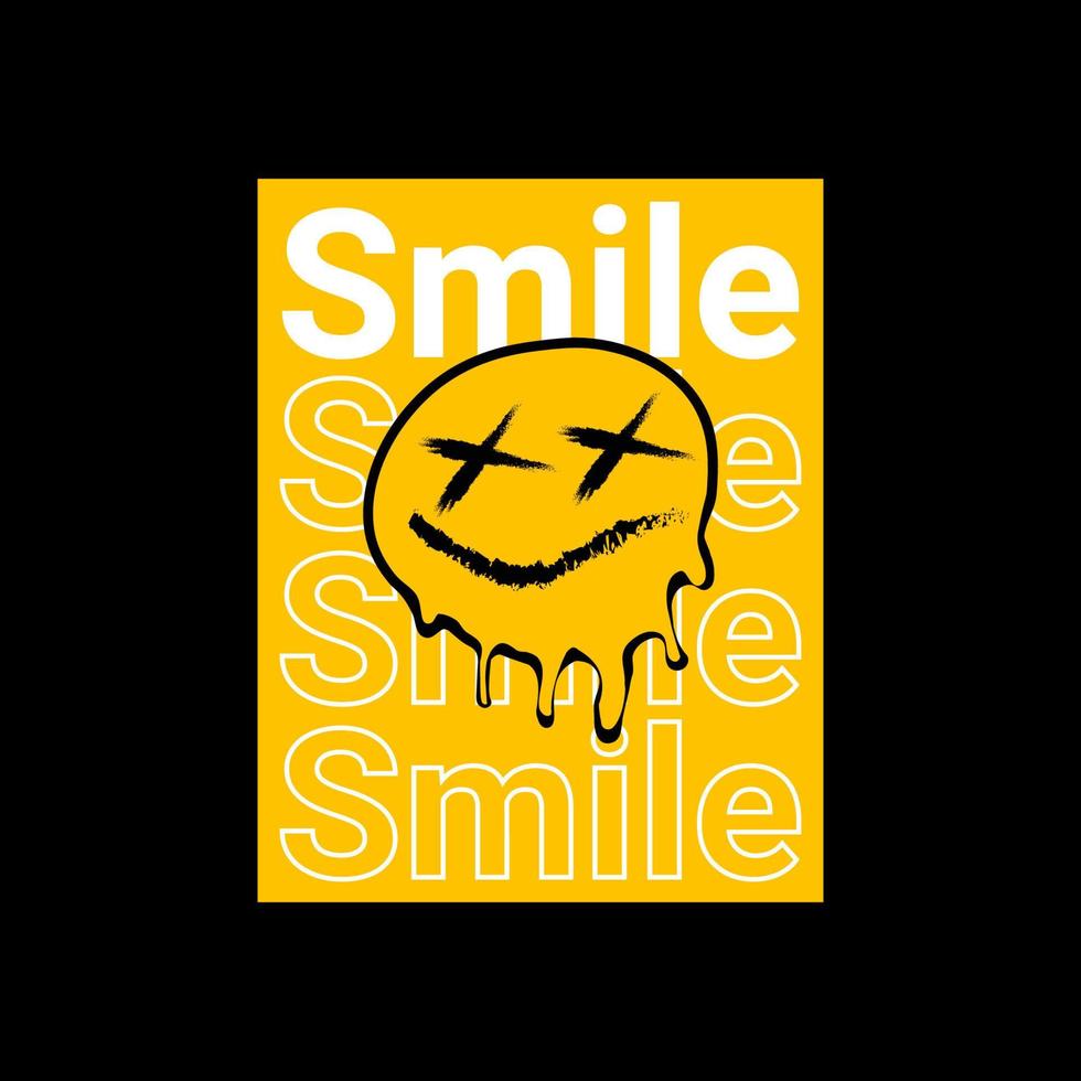 Smile writing design, suitable for screen printing t-shirts, clothes, jackets and others vector