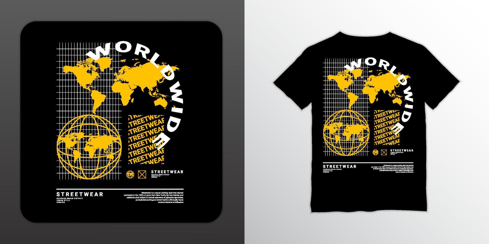 diseño de escritura en todo el mundo, adecuado para serigrafía de camisetas, ropa, chaquetas y otros vector