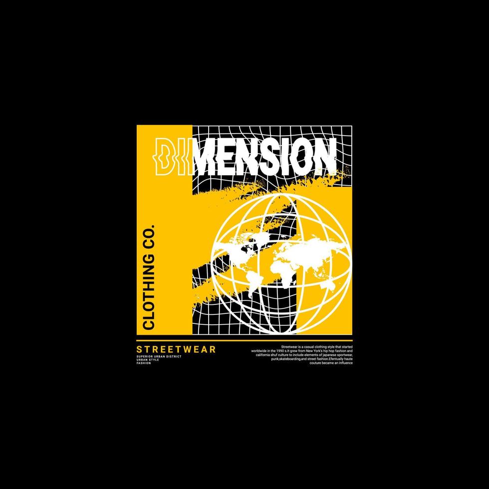 Dimension writing design, suitable for screen printing t-shirts, clothes, jackets and others vector