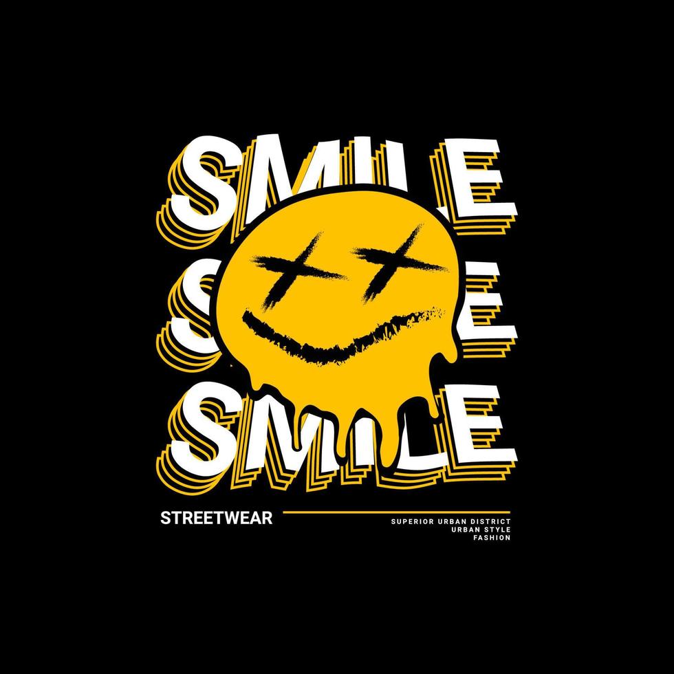 Smile writing design, suitable for screen printing t-shirts, clothes, jackets and others vector