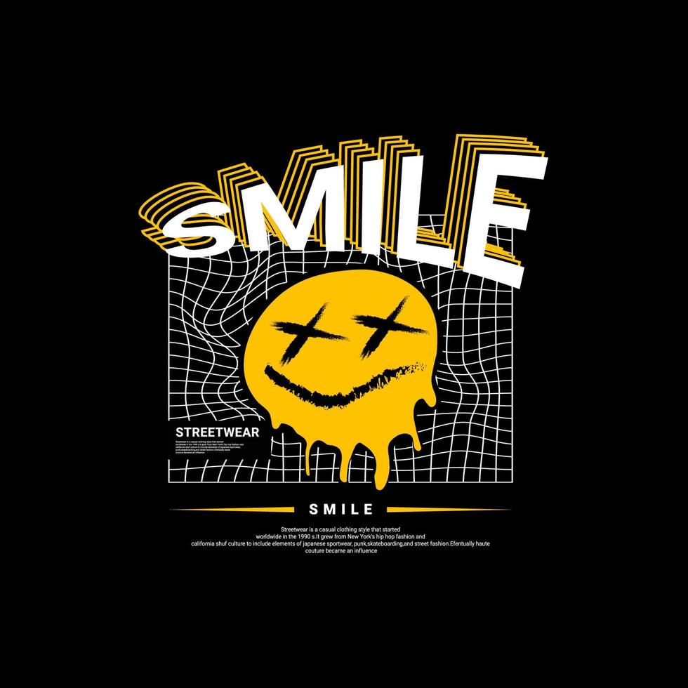 Smile writing design, suitable for screen printing t-shirts, clothes, jackets and others vector