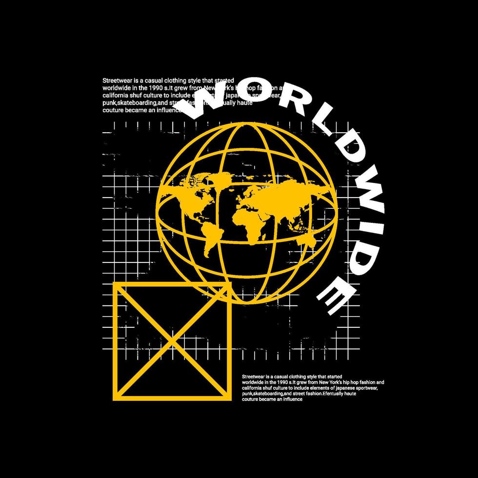 Worldwide writing design, suitable for screen printing t-shirts, clothes, jackets and others vector