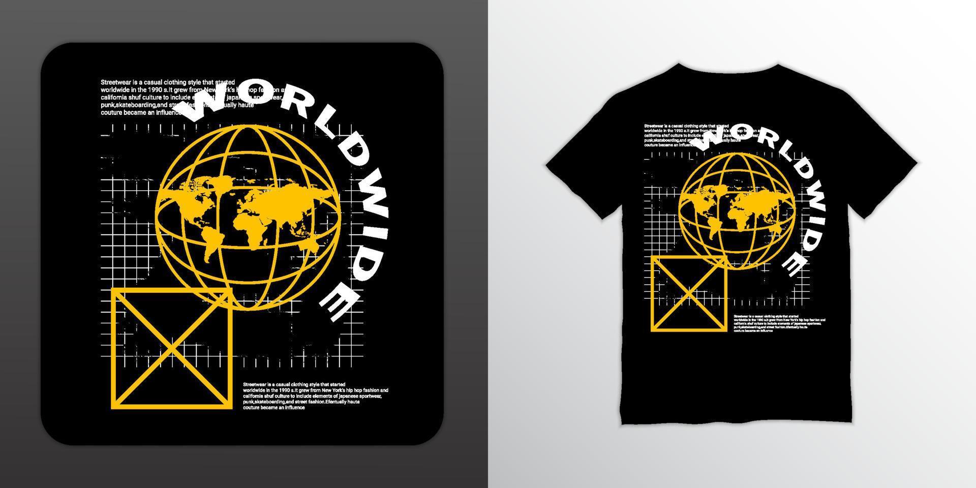 Worldwide writing design, suitable for screen printing t-shirts, clothes, jackets and others vector