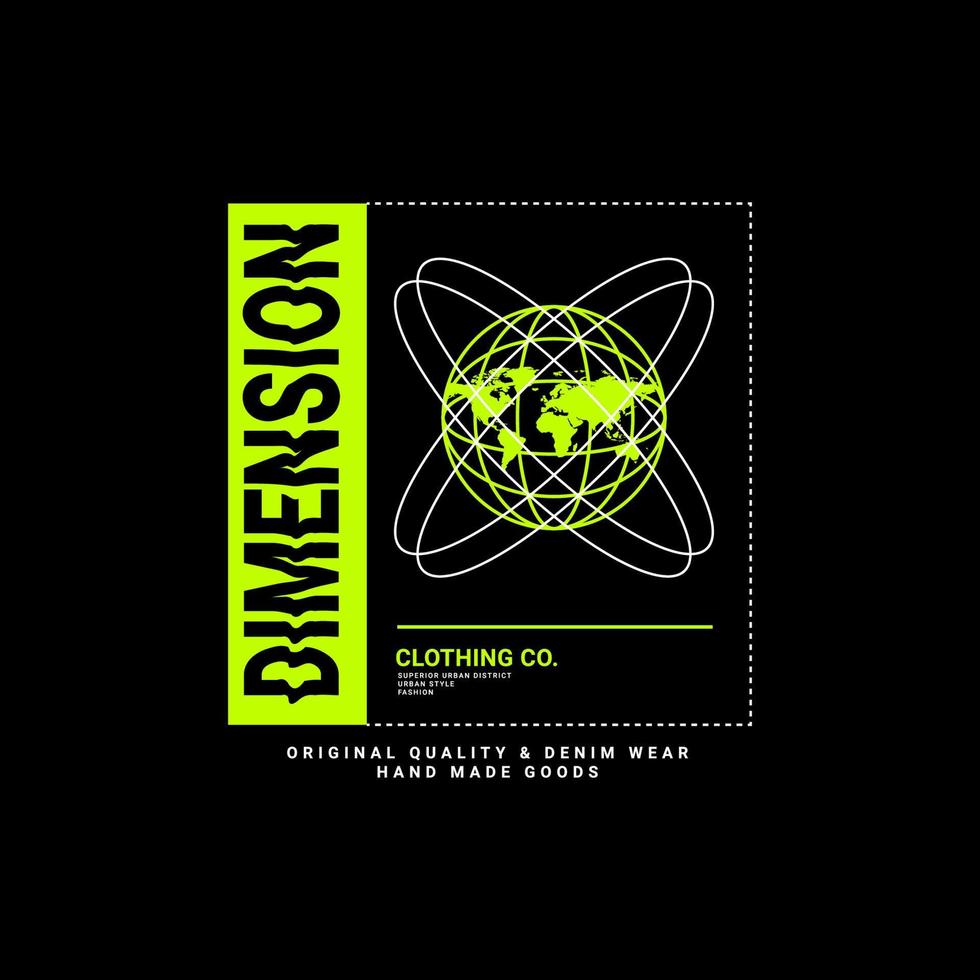 Dimension writing design, suitable for screen printing t-shirts, clothes, jackets and others vector