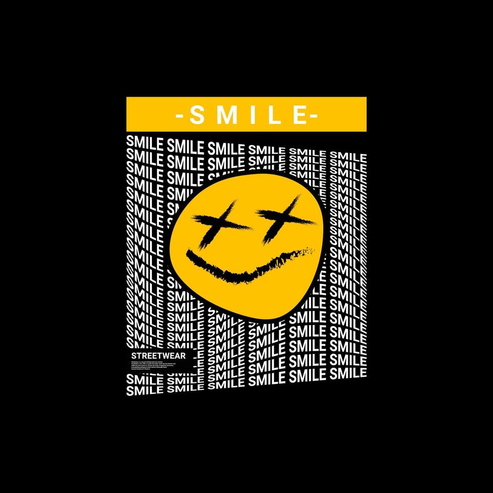 Smile writing design, suitable for screen printing t-shirts, clothes, jackets and others vector
