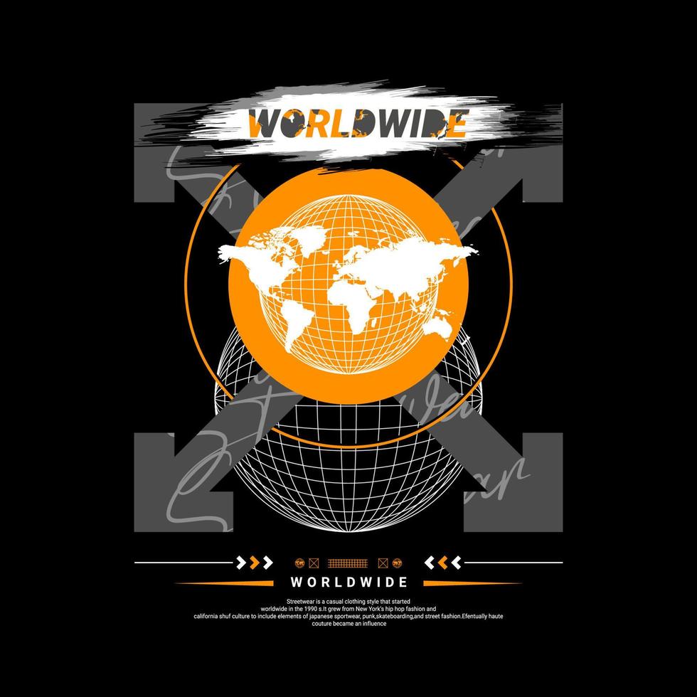 Worldwide writing design, suitable for screen printing t-shirts, clothes, jackets and others vector