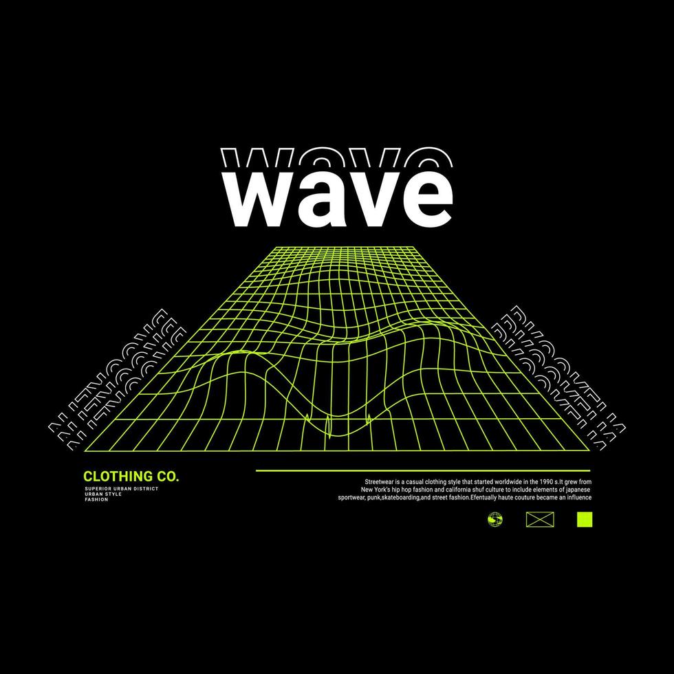 Wave writing design, suitable for screen printing t-shirts, clothes, jackets and others vector