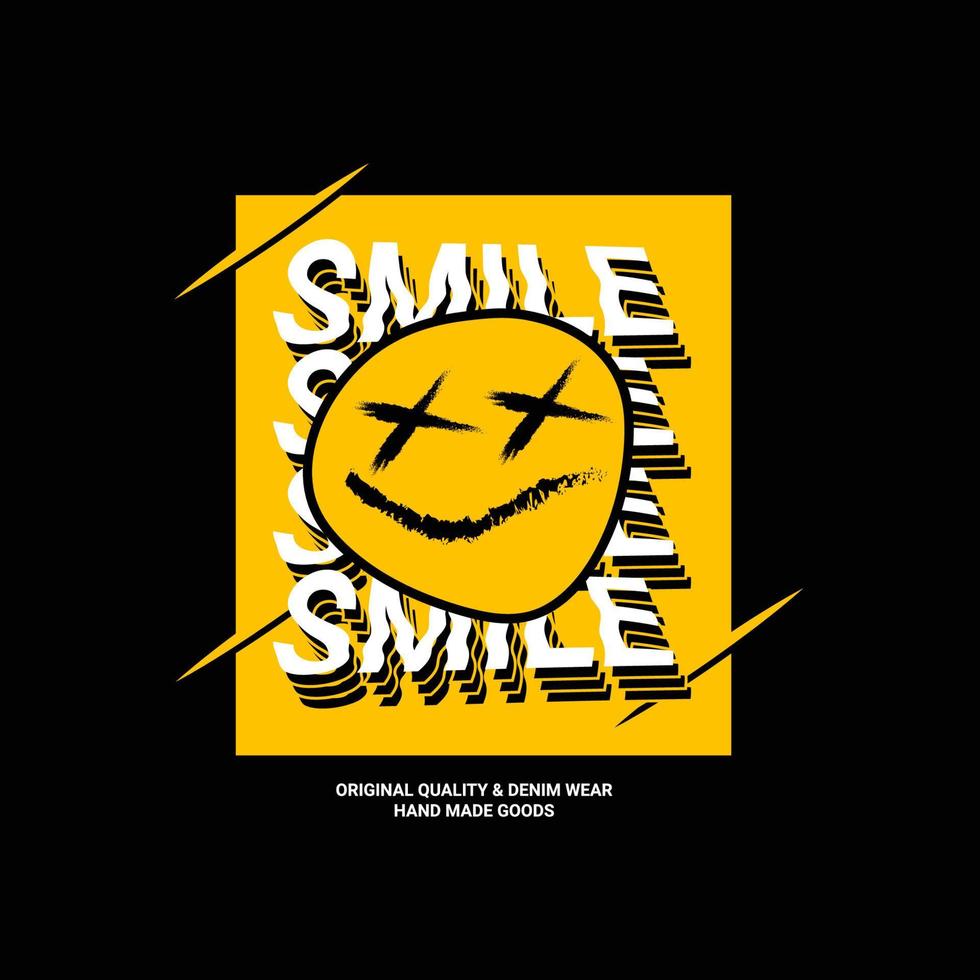 Smile writing design, suitable for screen printing t-shirts, clothes, jackets and others vector