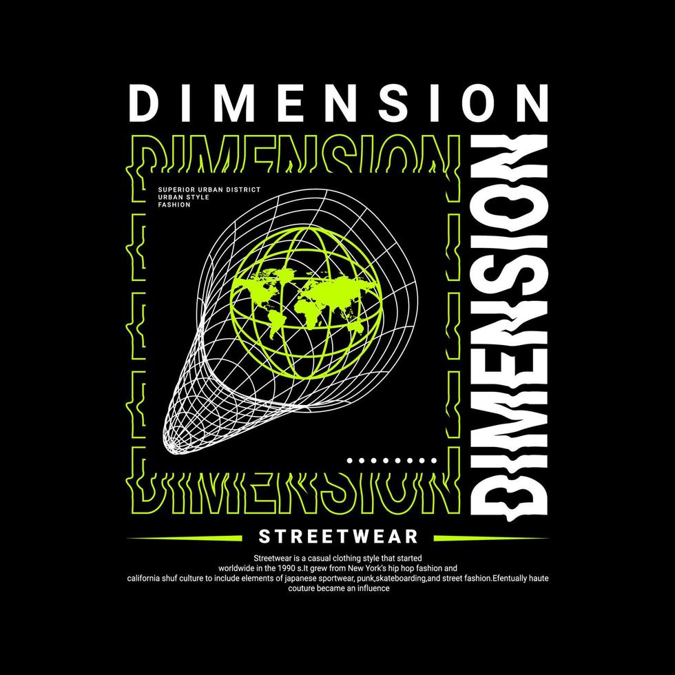 Dimension writing design, suitable for screen printing t-shirts, clothes, jackets and others vector