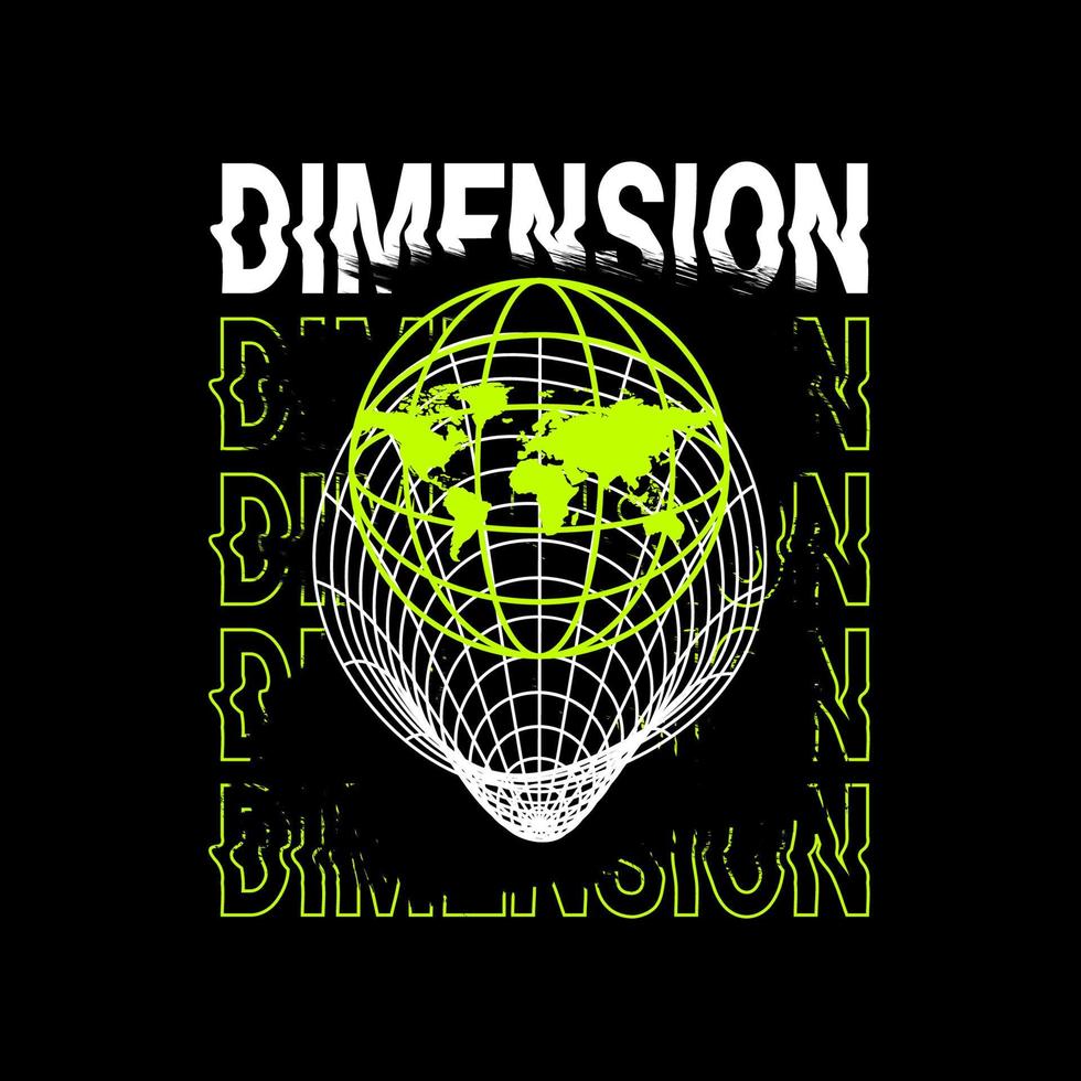 Dimension writing design, suitable for screen printing t-shirts, clothes, jackets and others vector