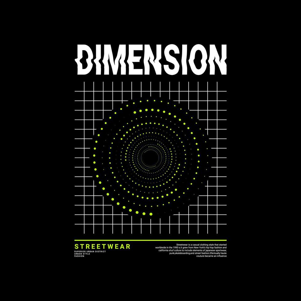 Dimension writing design, suitable for screen printing t-shirts, clothes, jackets and others vector