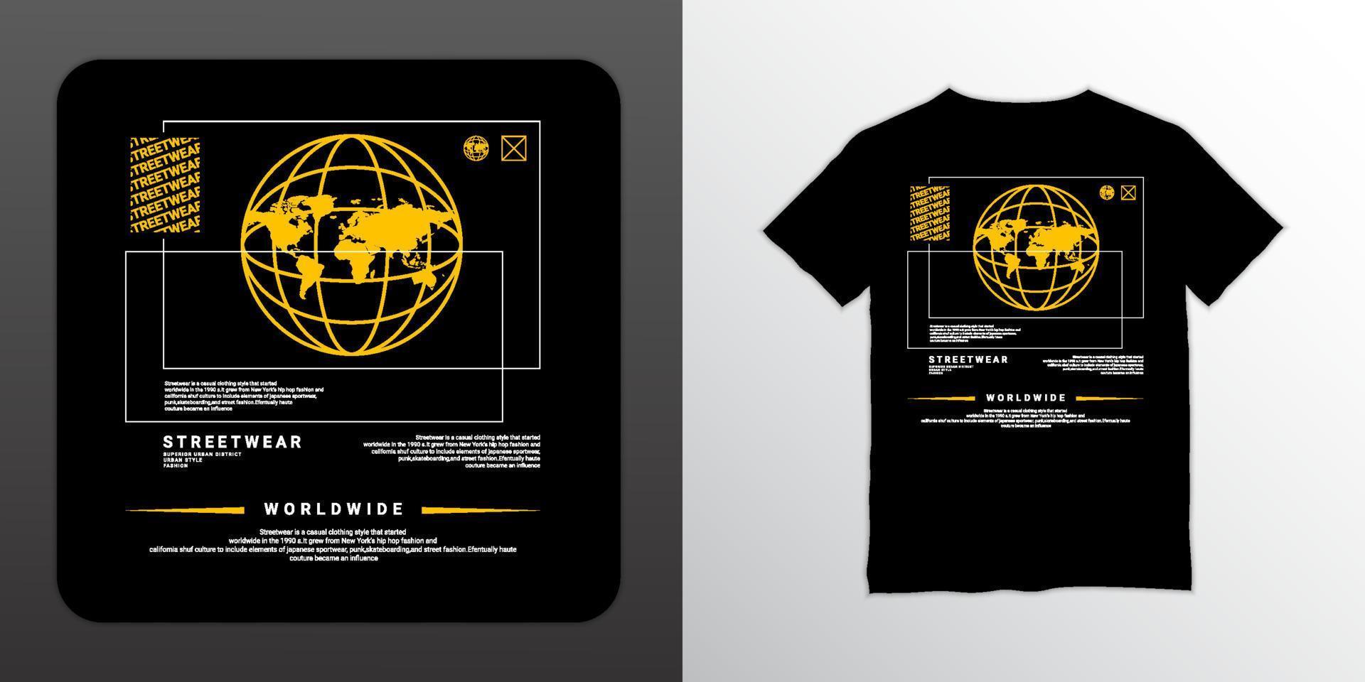 Streetwear t-shirt design, suitable for screen printing, jackets and others vector