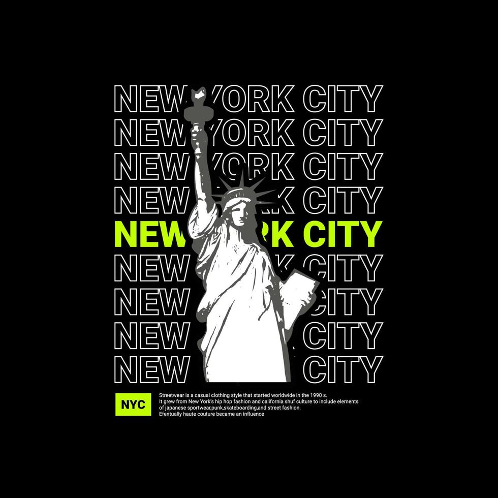 diseño de escritura de la ciudad de nueva york, adecuado para serigrafía de camisetas, ropa, chaquetas y otros vector